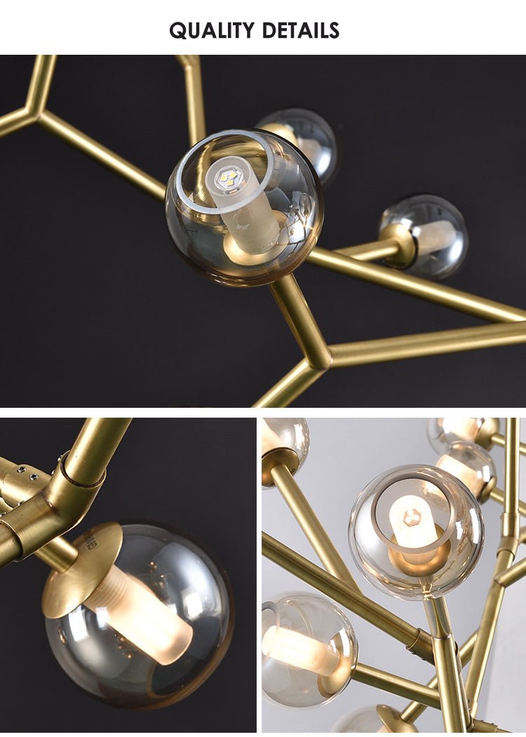 MIRODEMI® Luxury Molecular-Shaped Chandelier for Living Room, Kitchen, Dining Room