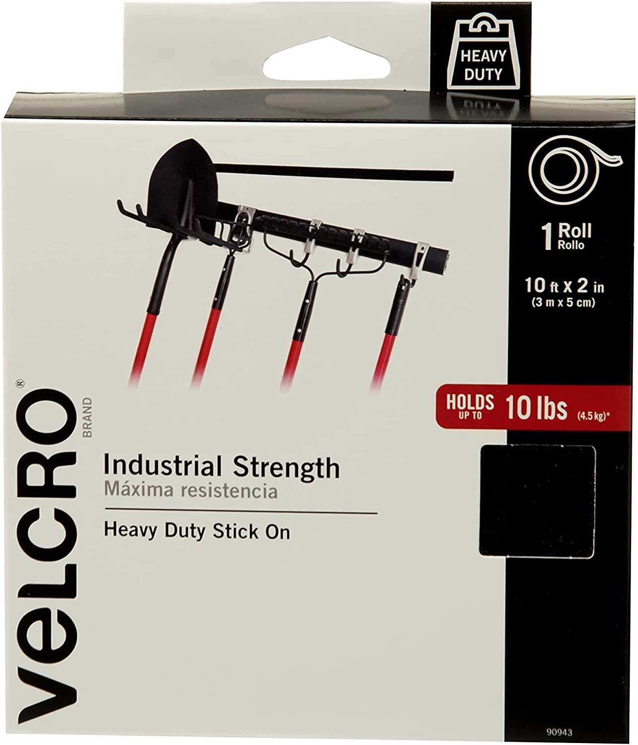 VELCRO Brand Heavy Duty Tape with Adhesive - Industrial Strength Hook and Loop Fasteners