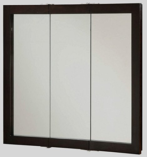 Triview Espresso 36-Inch by 30-Inch Thick Border 3-Door Solid Wood Medicine Cabinet