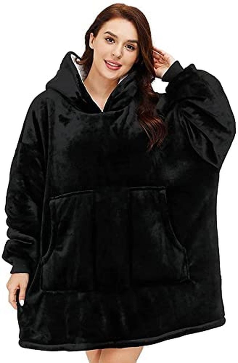 Oversized Wearable Sherpa Fleece Blanket Hoodie - Soft, Warm & Comfortable