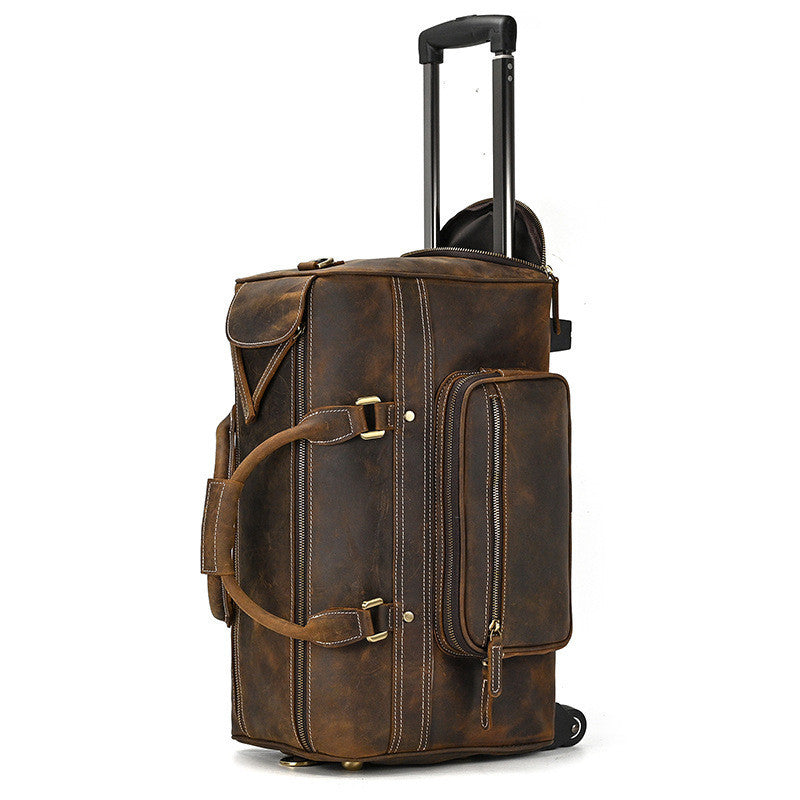 Men's Large-capacity Retro Cowhide Travel Suitcase