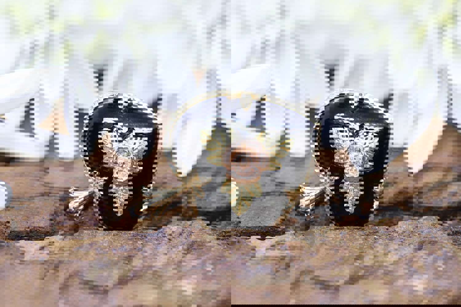 10k Heart and Onyx Black Hills Gold Pendant