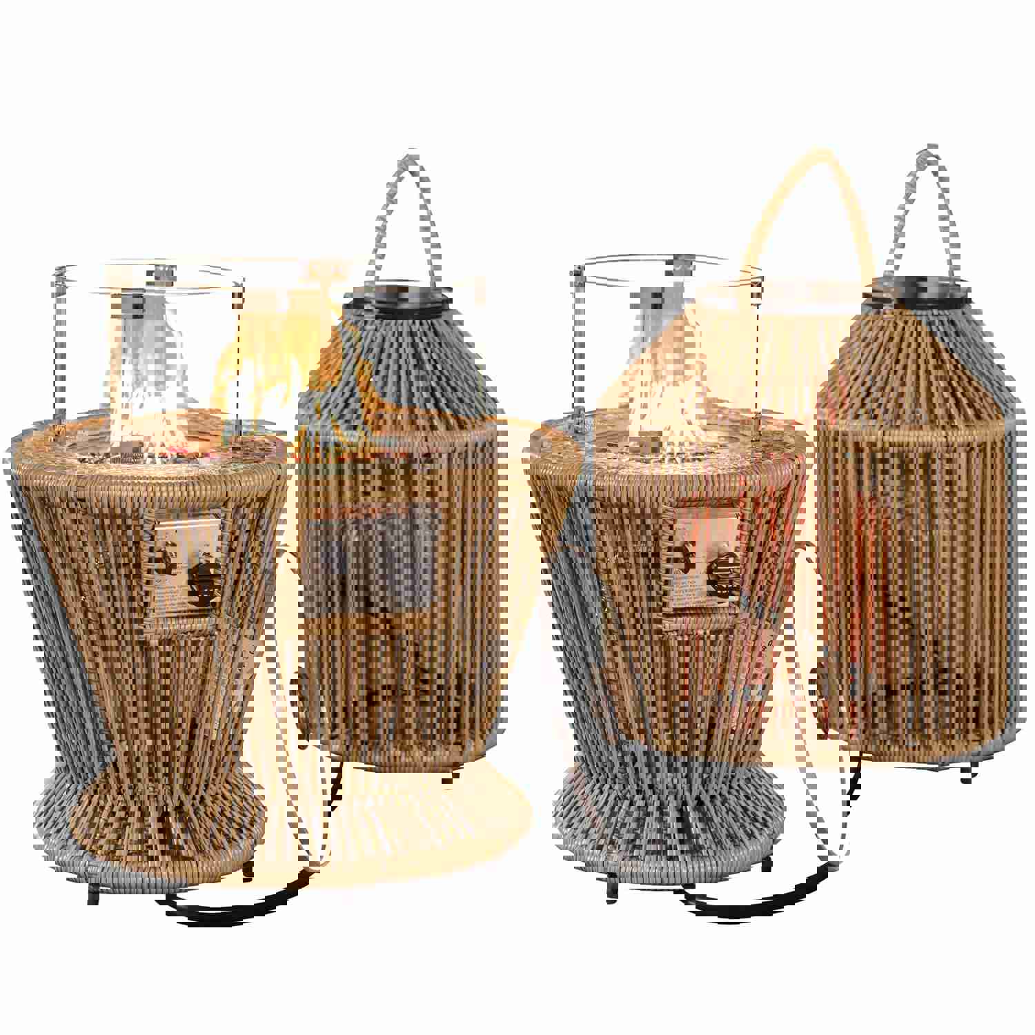 Montmartre Outdoor Wicker Patio Small Fire Pit Table