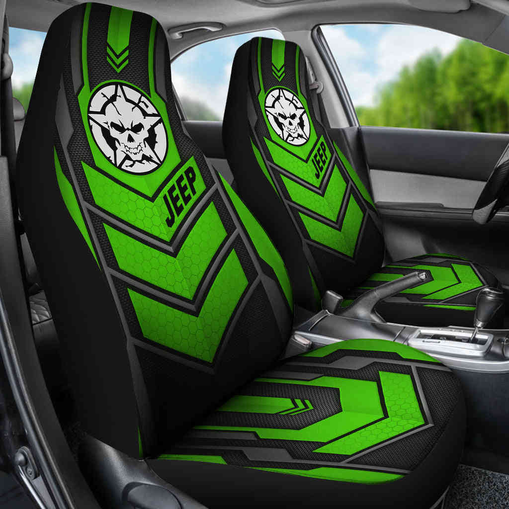 Jeep Skull Gecko Pearl Green Car Seat Covers - Custom Fit & Durable