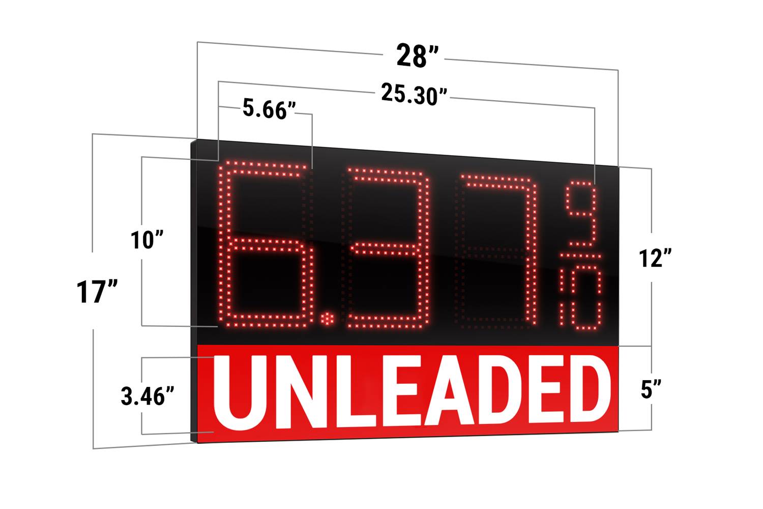 Versatile Range LED Gas Station Digit Signs: 10 to 24 - Bright, Durable, & Energy-Efficient