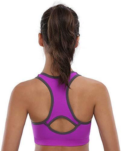 BAOMOSI Women's Seamless Racerback Sports Bra - High Impact Support for Yoga, Gym & Workout
