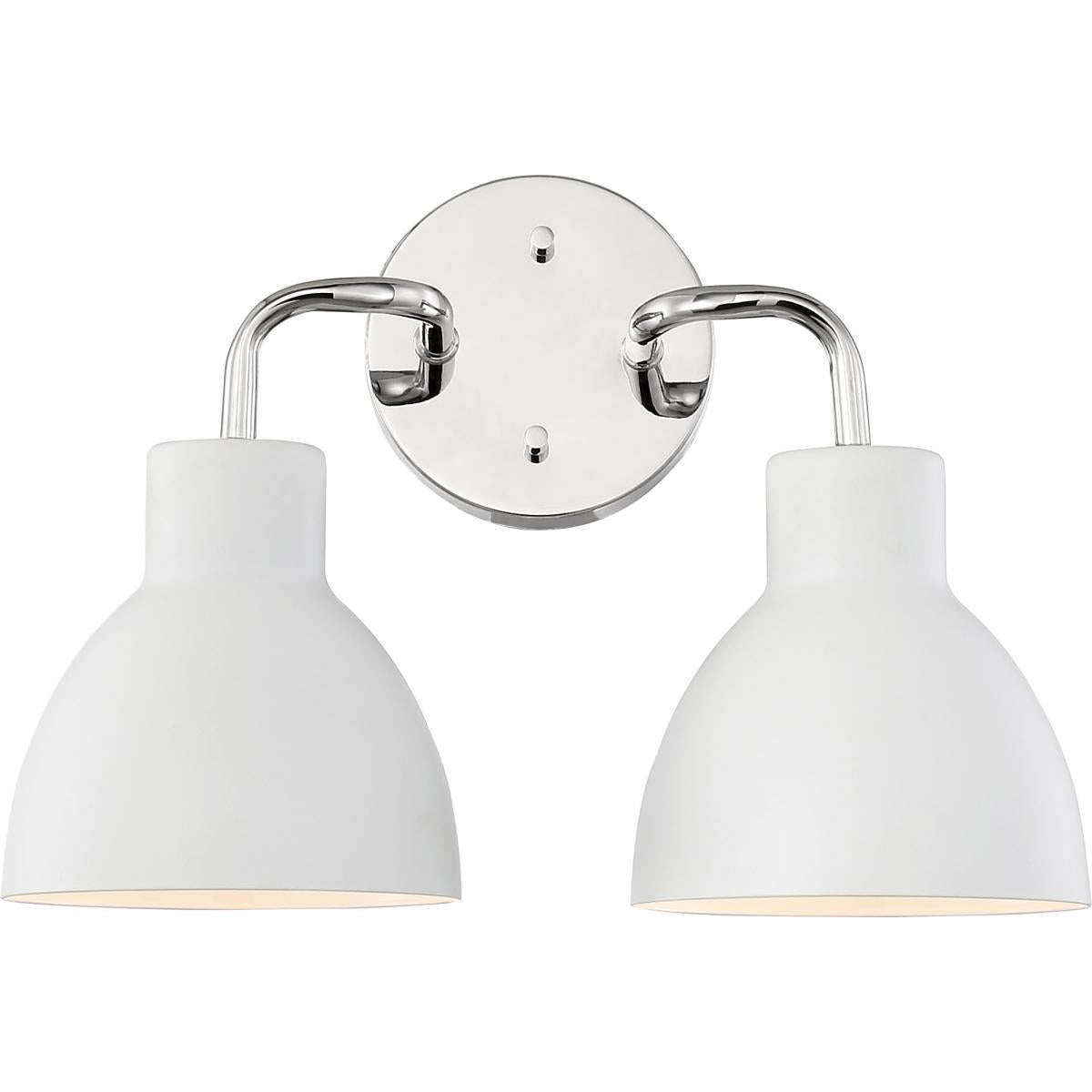 Sloan 2 Light Vanity - Polished Nickel and Matte White Finish