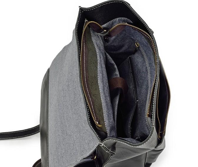 Fashion Black Vintage Leather Men's Backpack for Travel & School