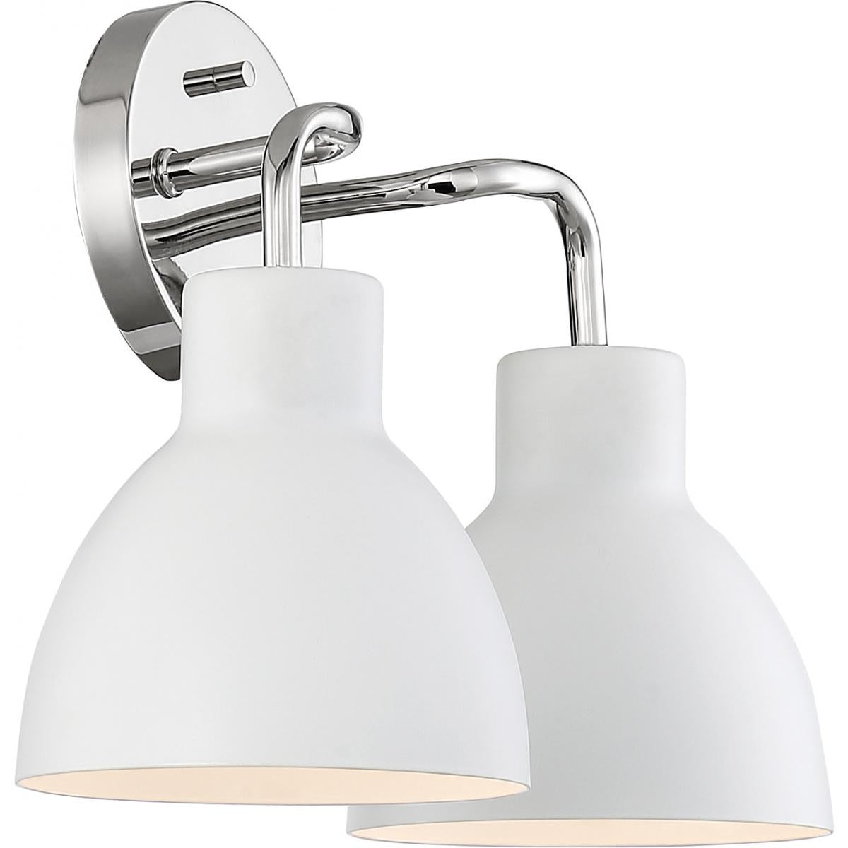 Sloan 2 Light Vanity - Polished Nickel and Matte White Finish