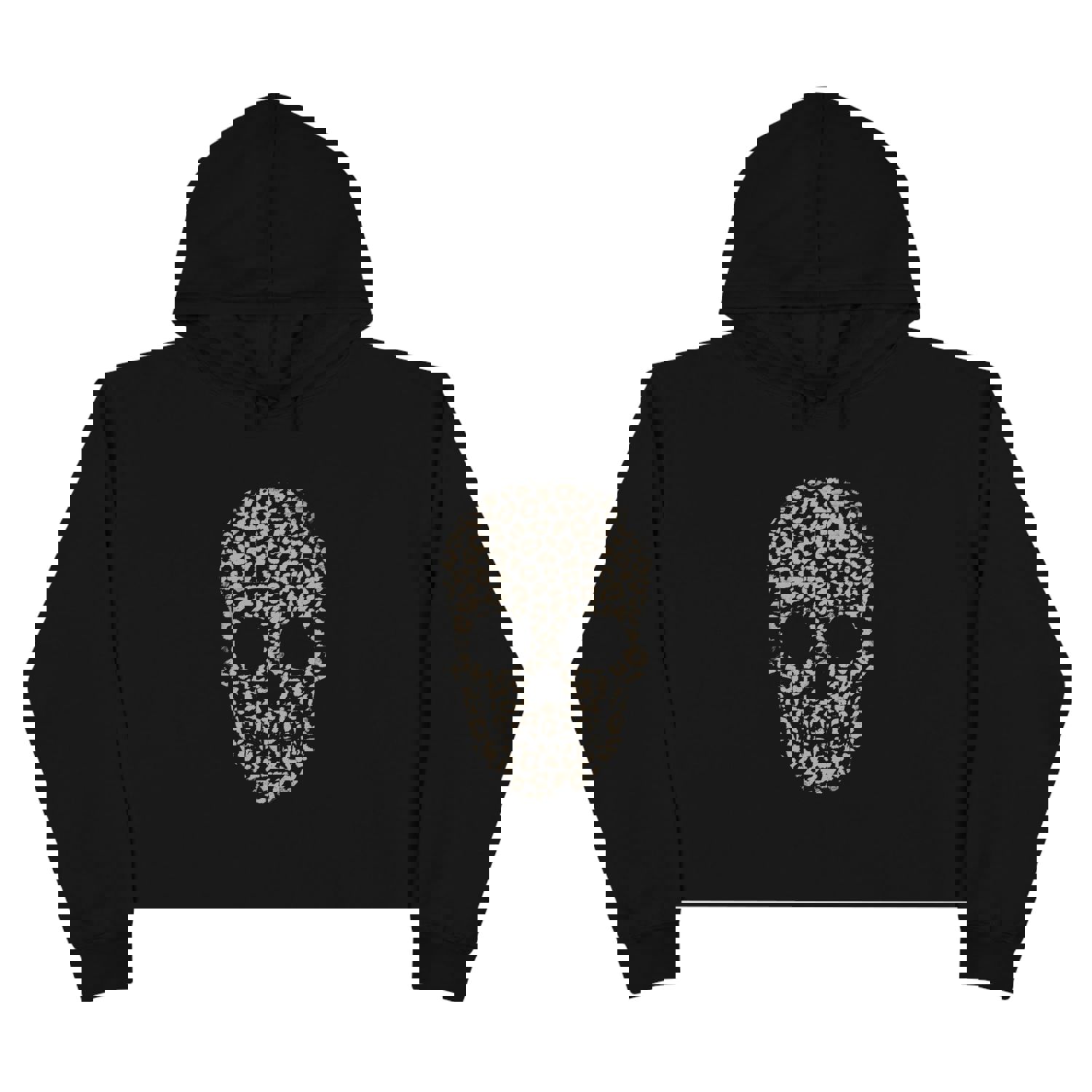 Vintage Skull Cropped Hoodie