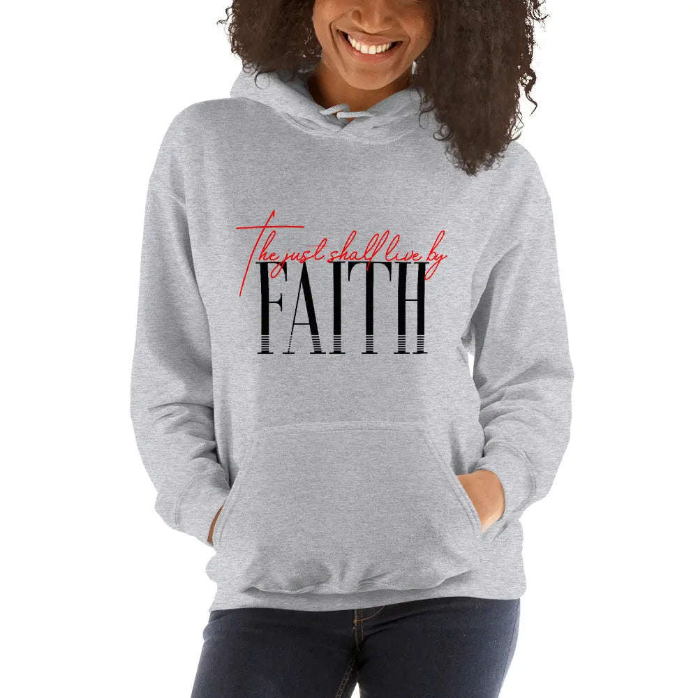 The Just Shall Live By Faith Womens Hoodie
