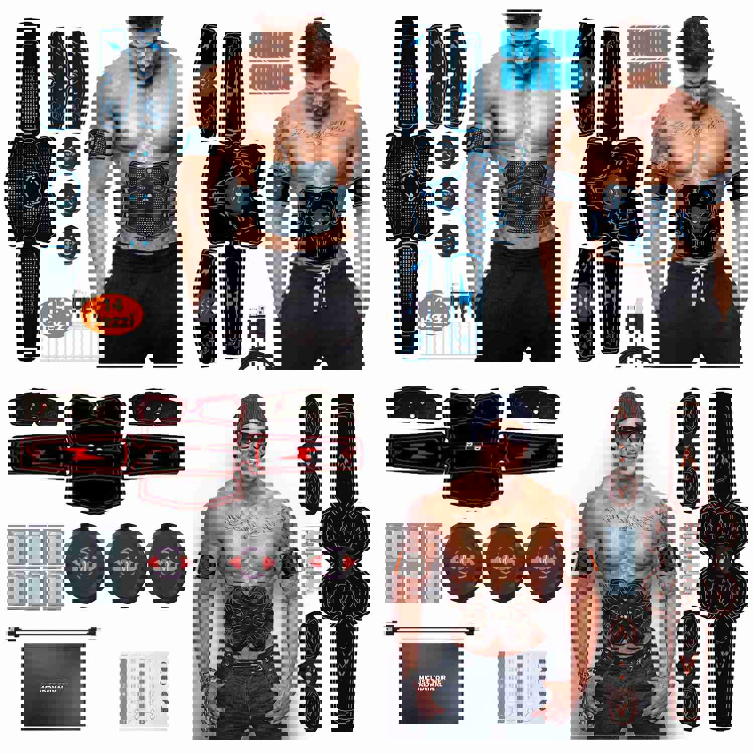 Ems Abdominal Arm Trainer Body Slimming Belt Abs Muscle Stimulator Toner For Home Gym Fitness Exercise