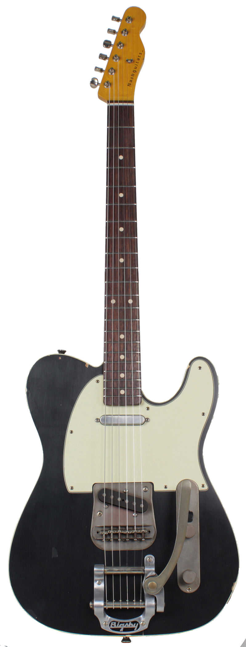 Nash TC-63 Guitar, Black, Bigsby, Light Aging - Vintage Tele Model with Modern Features