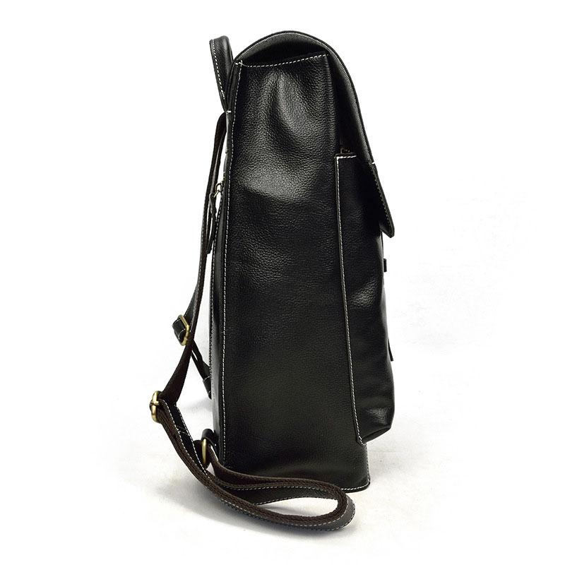 Fashion Black Vintage Leather Men's Backpack for Travel & School