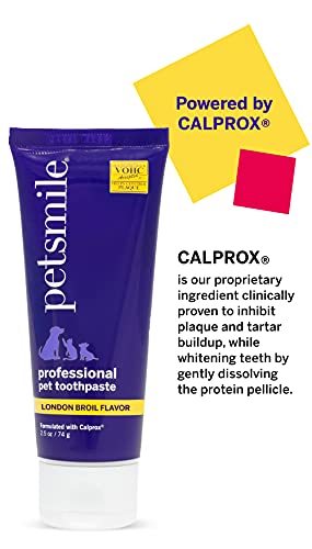 Petsmile Professional Pet Toothpaste for Cats & Dogs - VOHC Accepted Dental Care (2.5 Oz, London Broil)