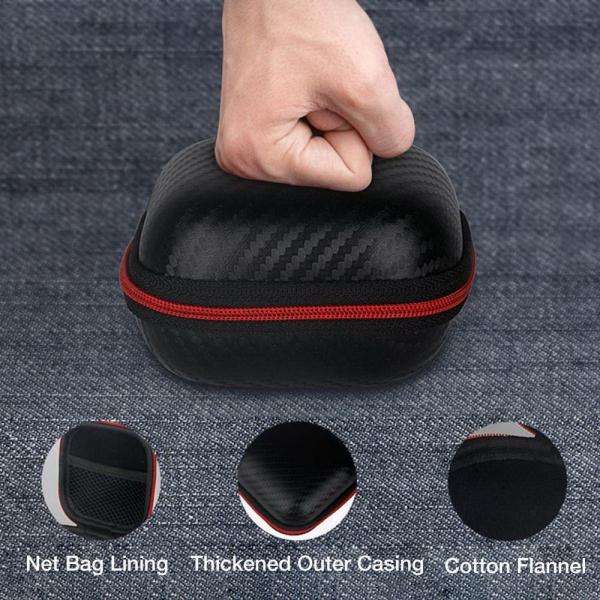 Carbon Fiber Earphones Storage Box Mini Portable Shockproof Electronic Bag with Zipper