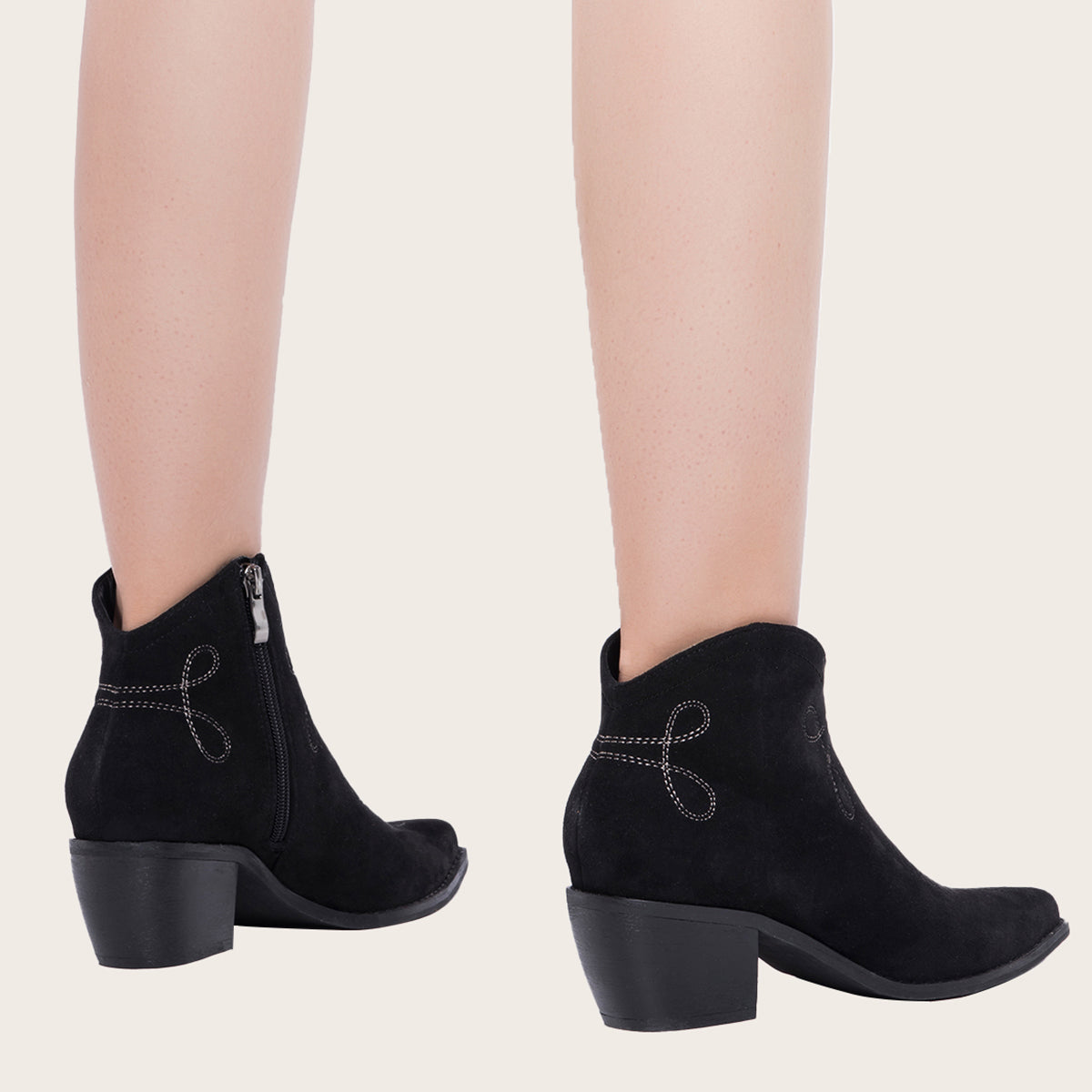 Pointed Toe Western Cowgirl Boots with Chunky Heel