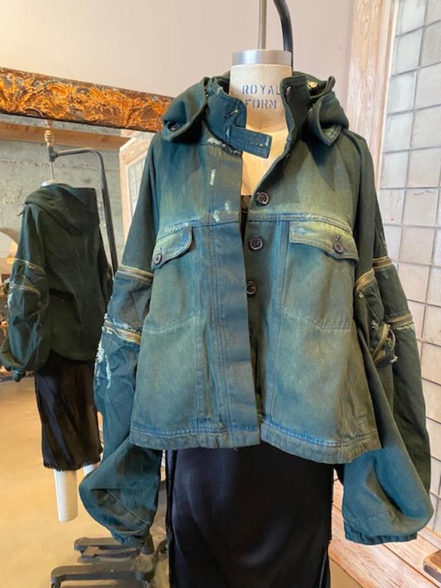 Rundholz DIP Denim Hoodie Jacket - Oversized Fit with Removable Hood and Pockets