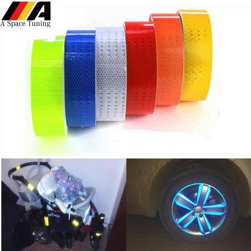 Safety Mark Reflective Tape Sticker for Car, Motorcycle, and Bicycle DIY Decoration