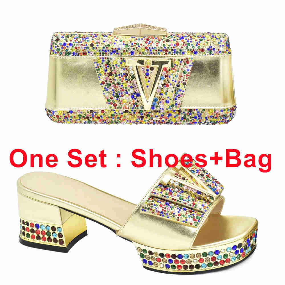 Latest Red Color African Women Party Italian Shoe with Matching Bag Set