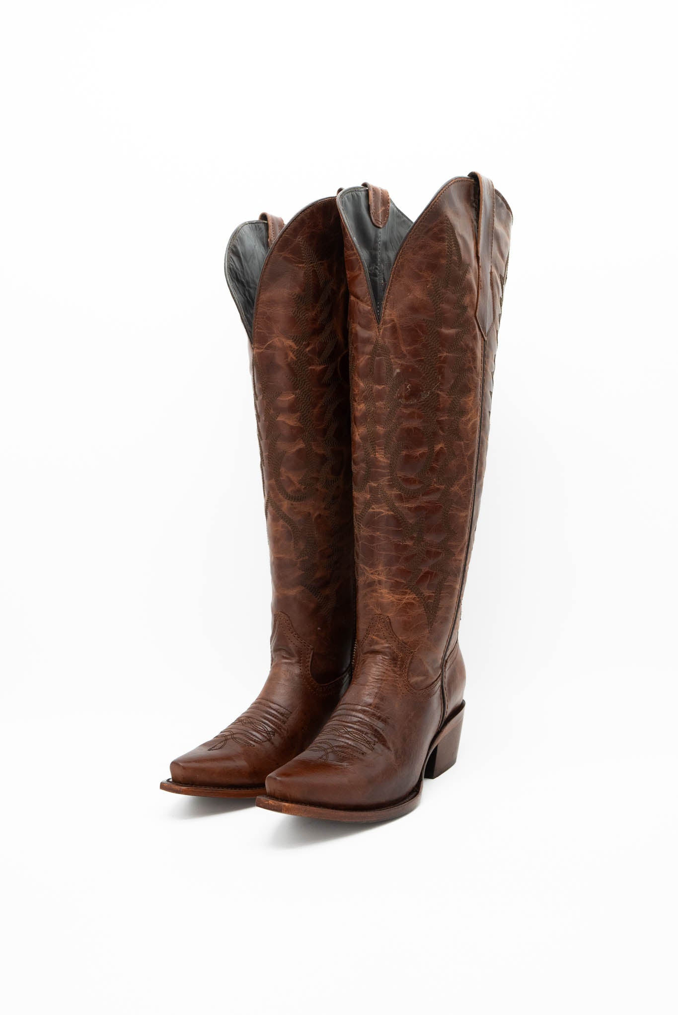Alexa Est. Aguila Tall Wide Calf Friendly Cowgirl Boot - Genuine Leather