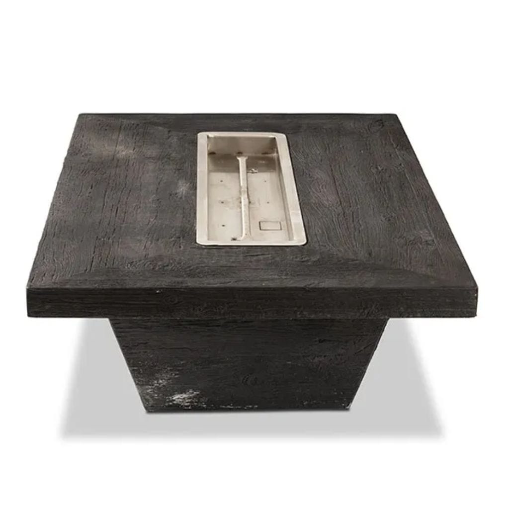 The Outdoor Plus 60 Rectangular Carson Fire Table - Wood Grain GFRC Concrete