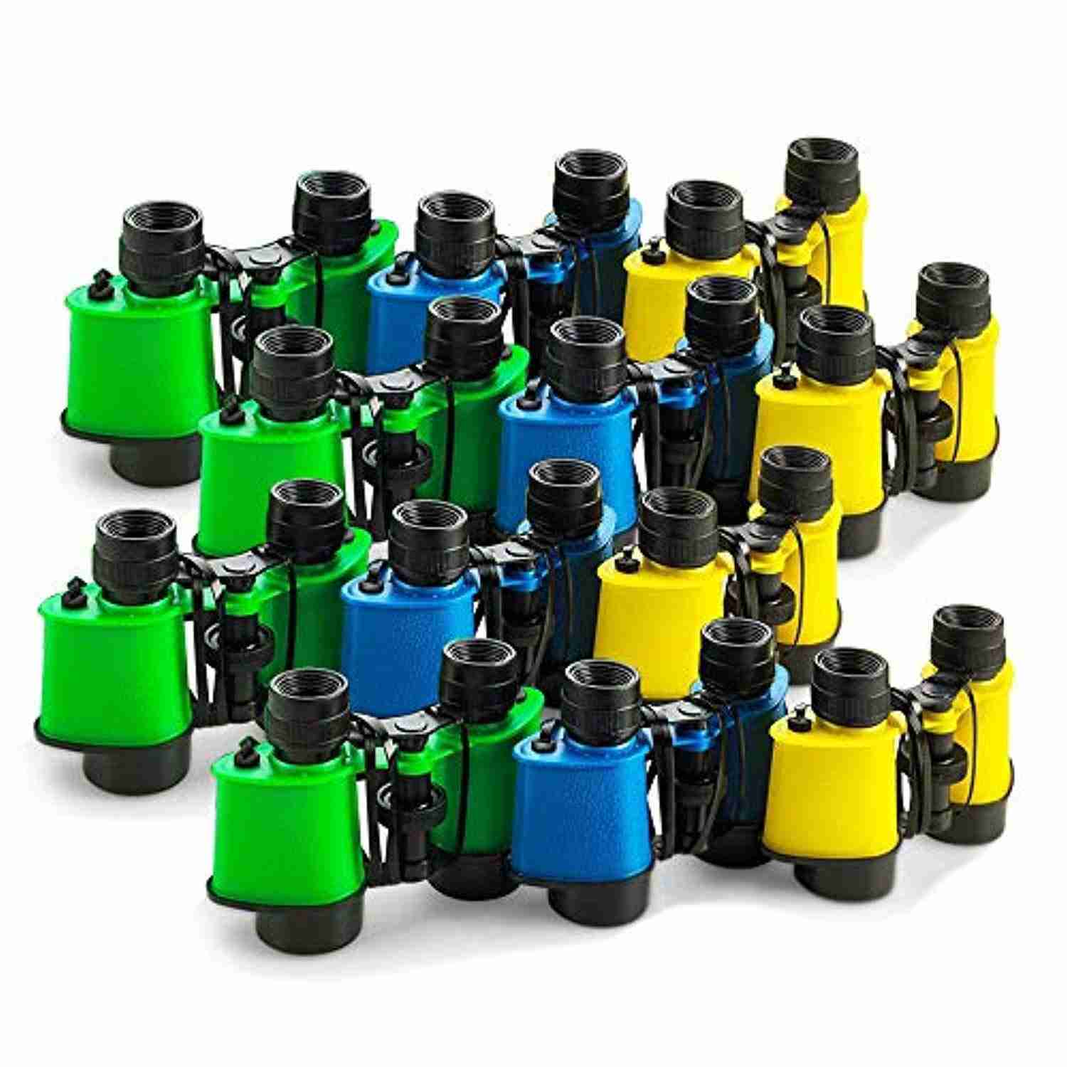 Kicko 12 Toy Binoculars for Kids - Assorted Colors with Neck String