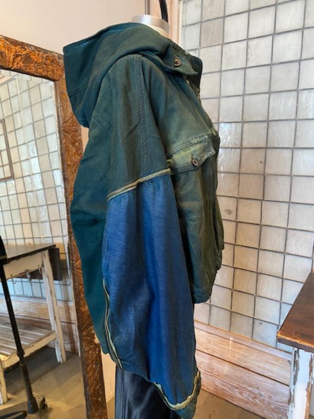 Rundholz DIP Denim Hoodie Jacket - Oversized Fit with Removable Hood and Pockets