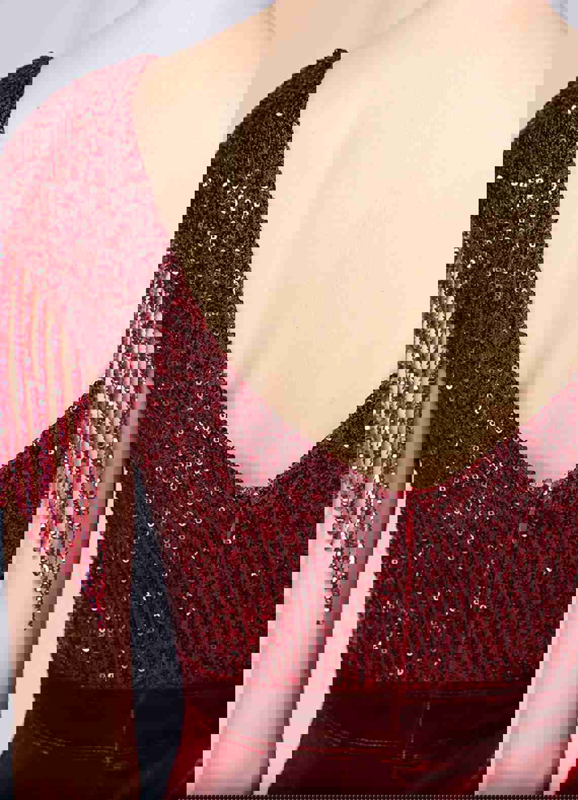 Wine Red Velvet Sequin Tassels Mermaid Maxi Formal Gown With Slit