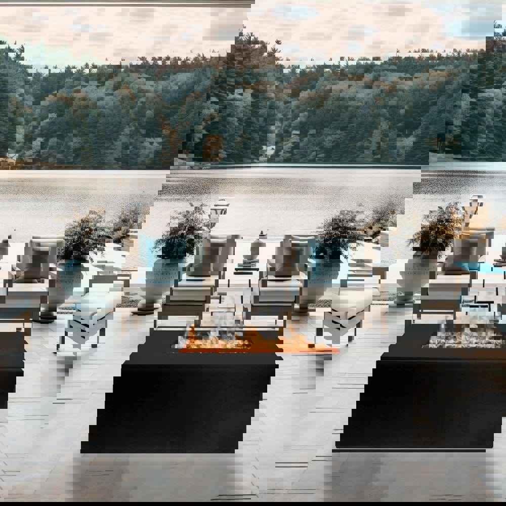 Stonelum Manhattan 04 47-Inch Rectangular GFRC Gas Fire Pit Table