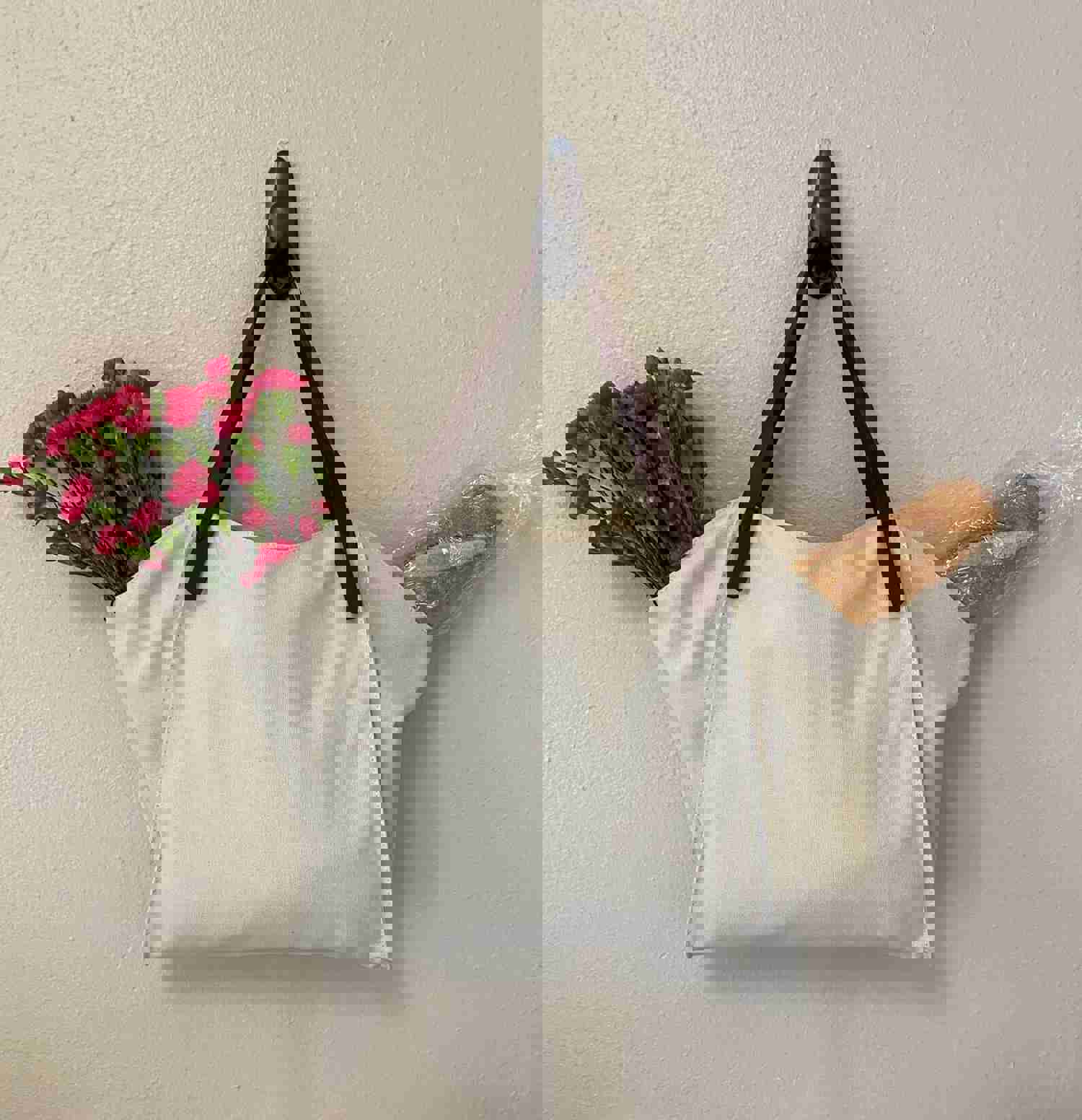Eco-Friendly Cream Canvas Tote with Hemp Cosmetic & Tech Bag Bundle