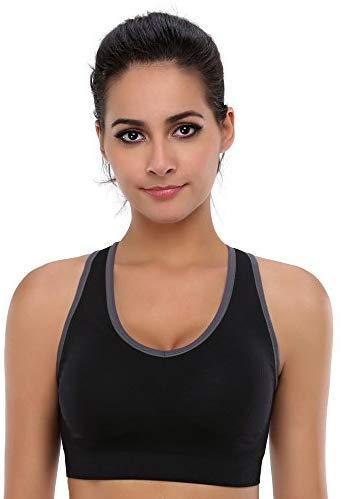 BAOMOSI Women's Seamless Racerback Sports Bra - High Impact Support for Yoga, Gym & Workout