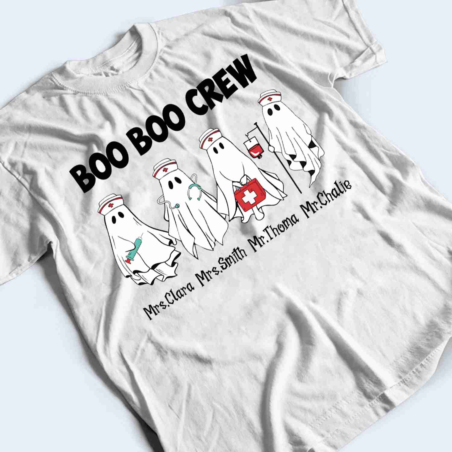 Personalized Night Shift Squad Halloween T-Shirt - Custom Gift for Nurses, CNA, Healthcare Workers