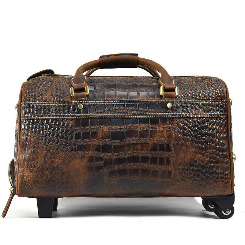 Men's Large-capacity Retro Cowhide Travel Suitcase
