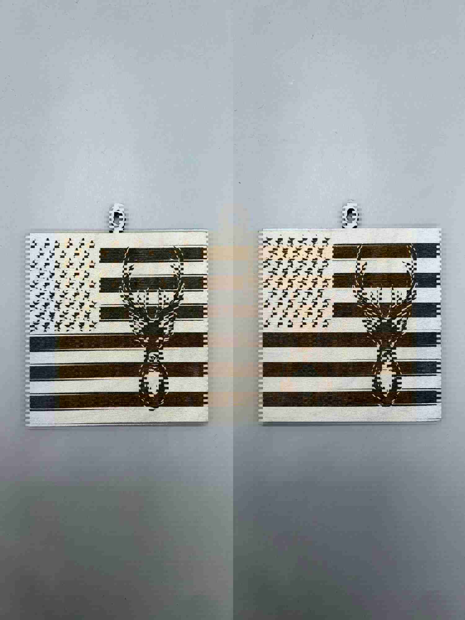 Deer American Flag Christmas Ornament - Patriotic Holiday Decoration