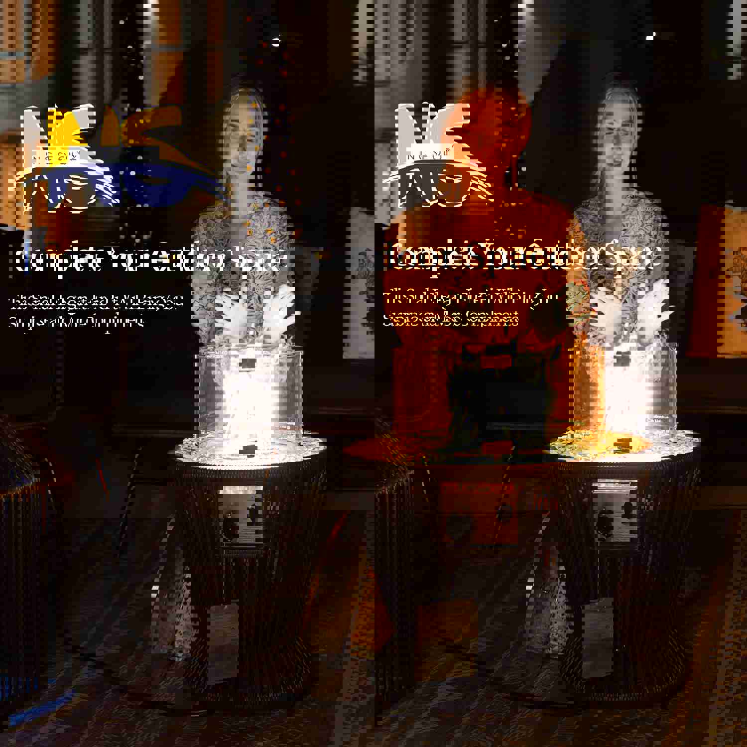 Montmartre Outdoor Wicker Patio Small Fire Pit Table