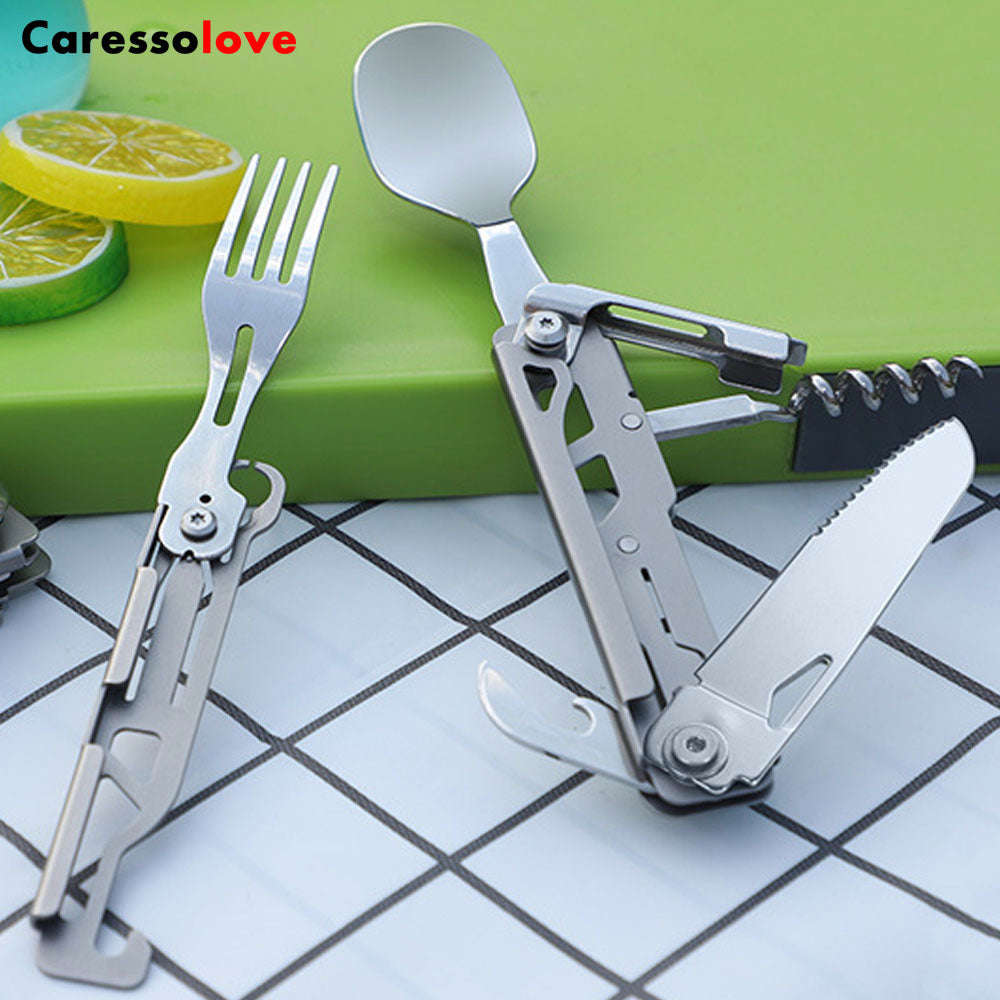 Caressolove 5-in-1 Folding Camping Knife - Multifunctional Outdoor Survival Tool