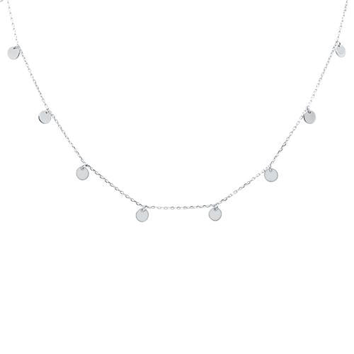 CLOSEOUT! Plain Hammered Disc .925 Sterling Silver Necklace - Three Colors Available
