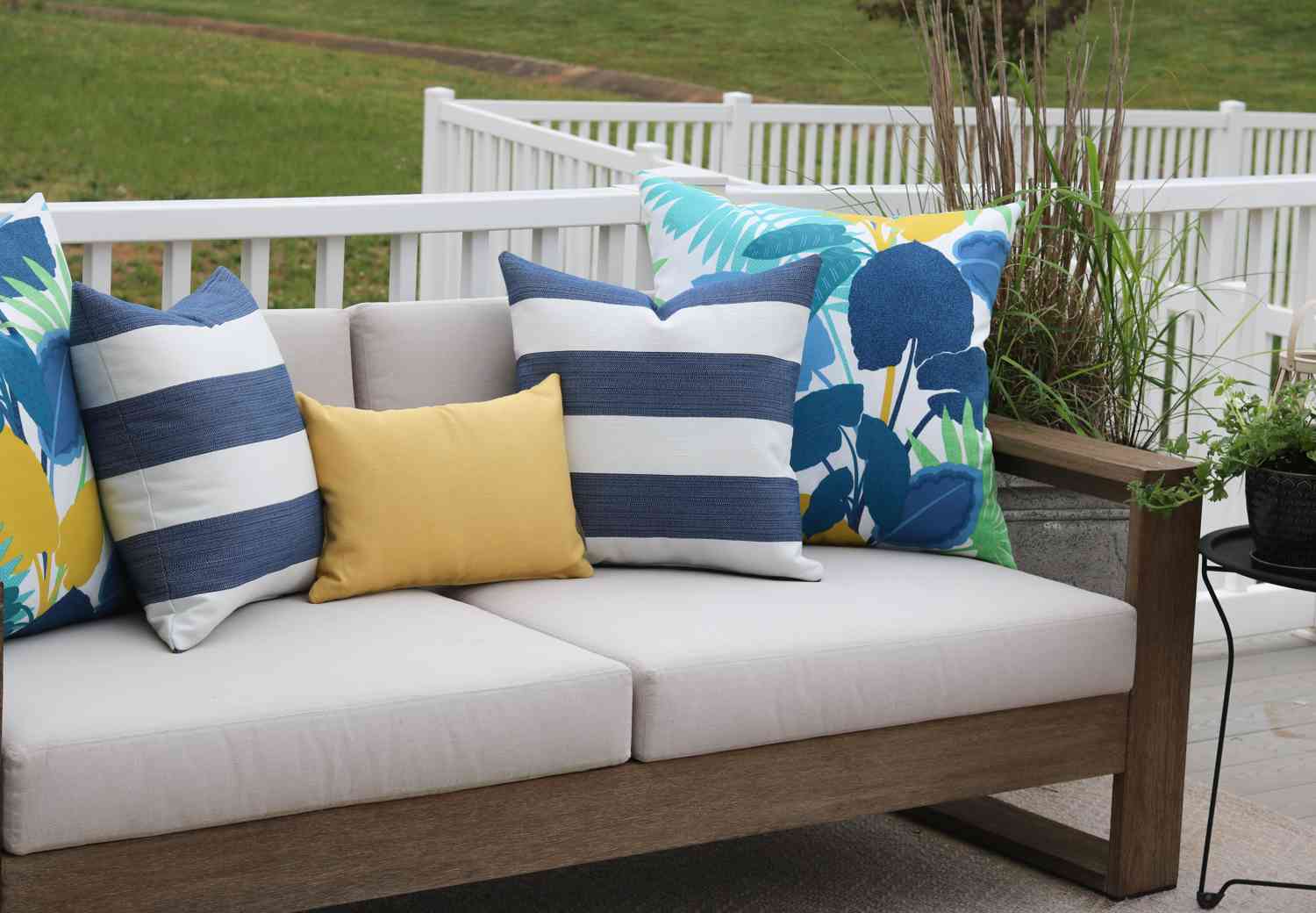 Cabana Blue Outdoor Pillow Cover - Durable and Stylish