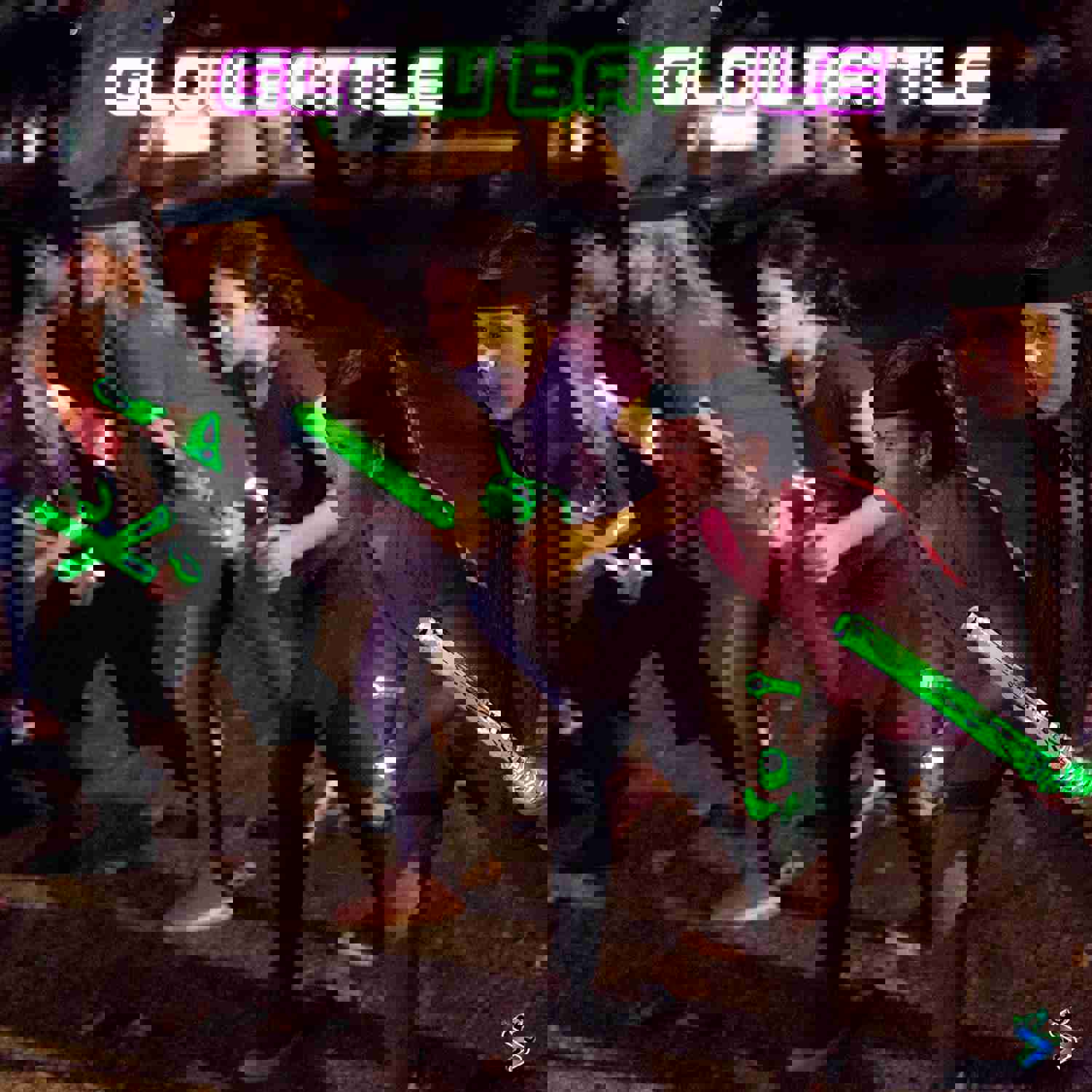 Starlux Games Glow Battle: Ninja Game with Glow-in-The-Dark Foam Swords for Kids and Teens