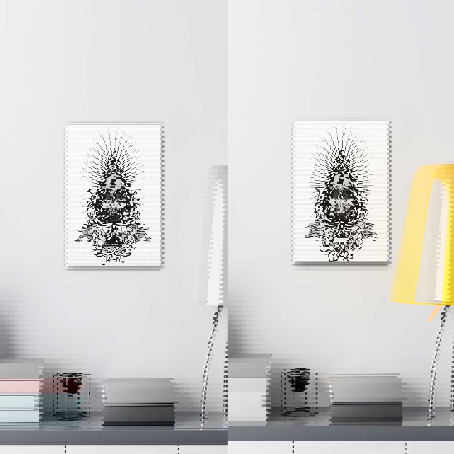 Grunge Ace of Spades Playing Card Canvas Wall Art - Ready-to-Hang Home Decor