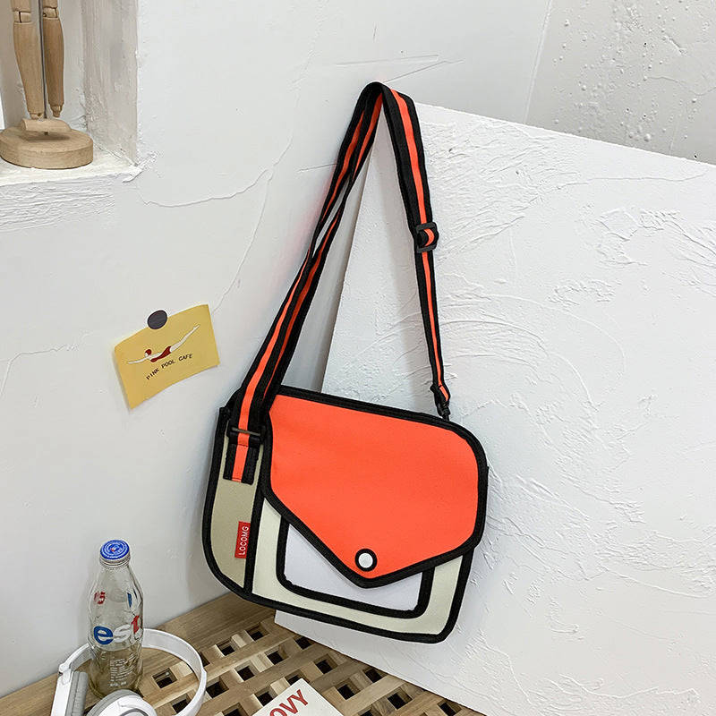Kawaii Cartoon Art Anime Shoulder Messenger Bag - Two-dimensional Trend Design