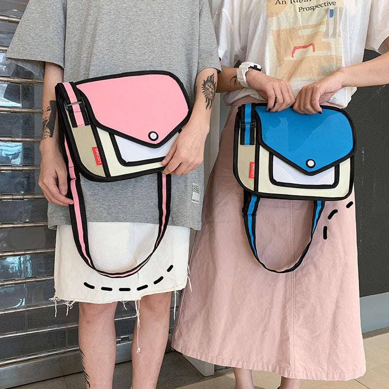 Kawaii Cartoon Art Anime Shoulder Messenger Bag - Two-dimensional Trend Design