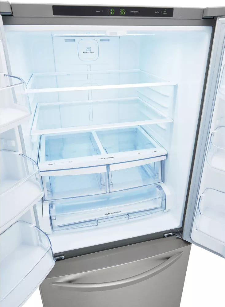 LG - 30 in. W 22 cu. ft. French Door Refrigerator with Ice Maker in Stainless Steel