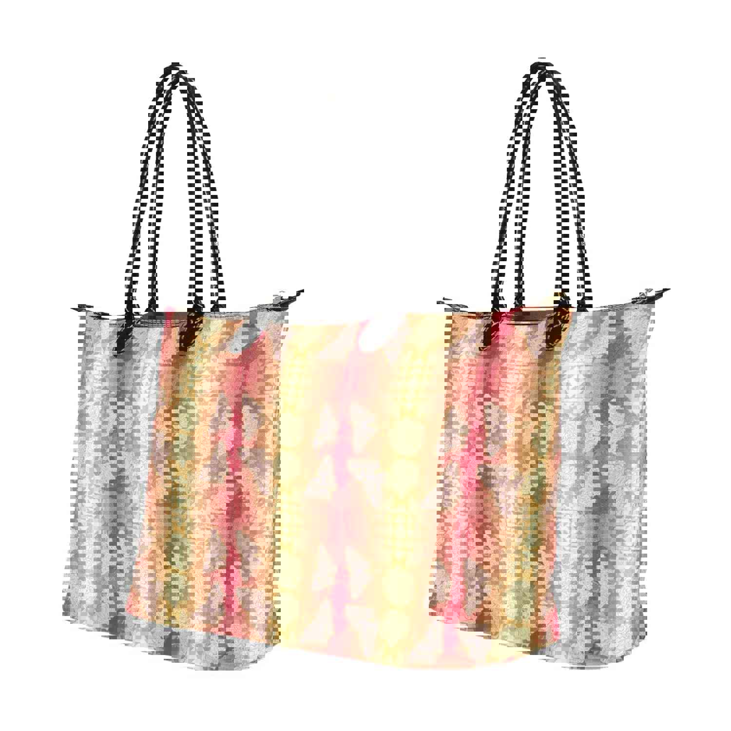 Butterfly and Roses on Geometric Single-Shoulder Lady Handbag