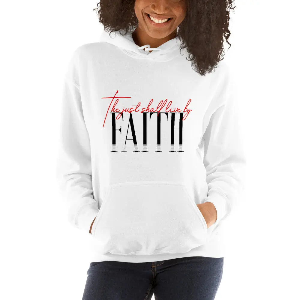 The Just Shall Live By Faith Womens Hoodie