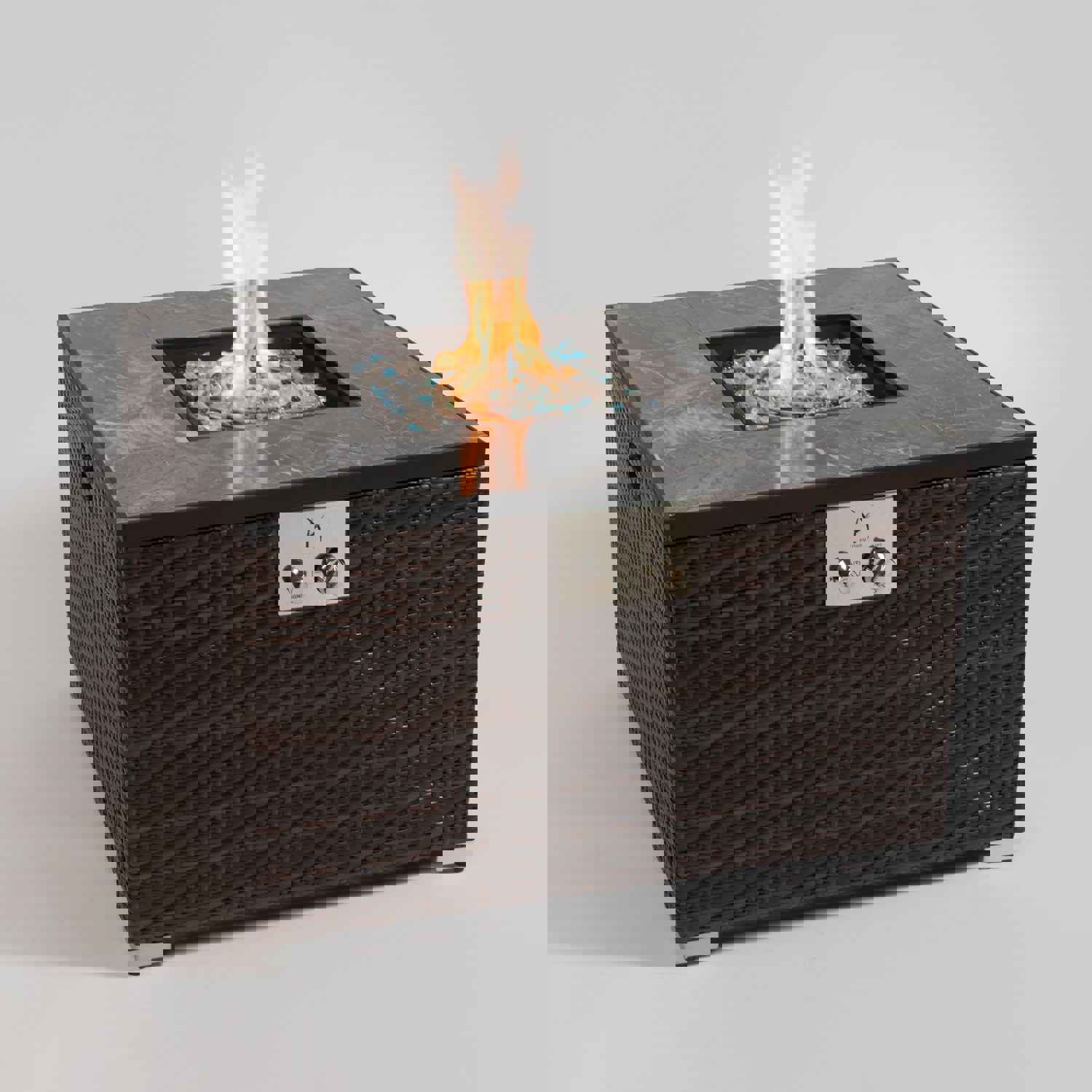 32in Square Fire Table with Ceramic Tile Tabletop 50000BTU Outdoor Fire Pit Table