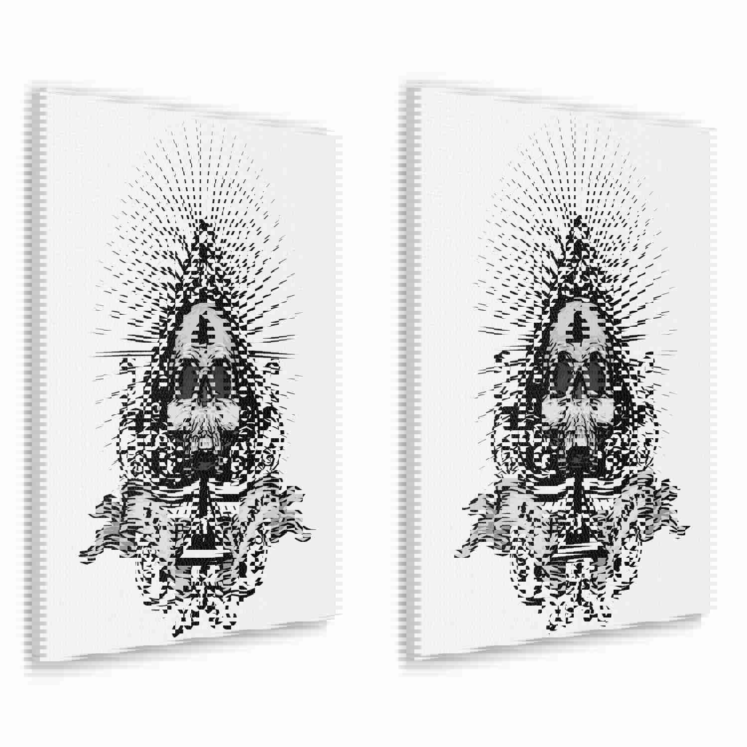 Grunge Ace of Spades Playing Card Canvas Wall Art - Ready-to-Hang Home Decor
