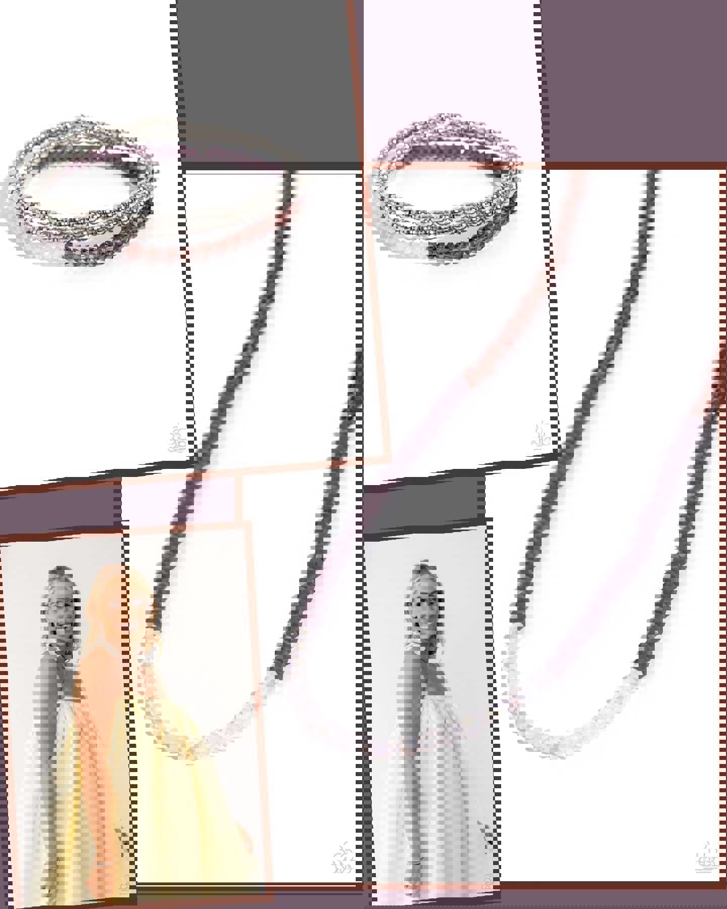 Backstage Beauty - Purple Crystal Necklace with Matching Earrings