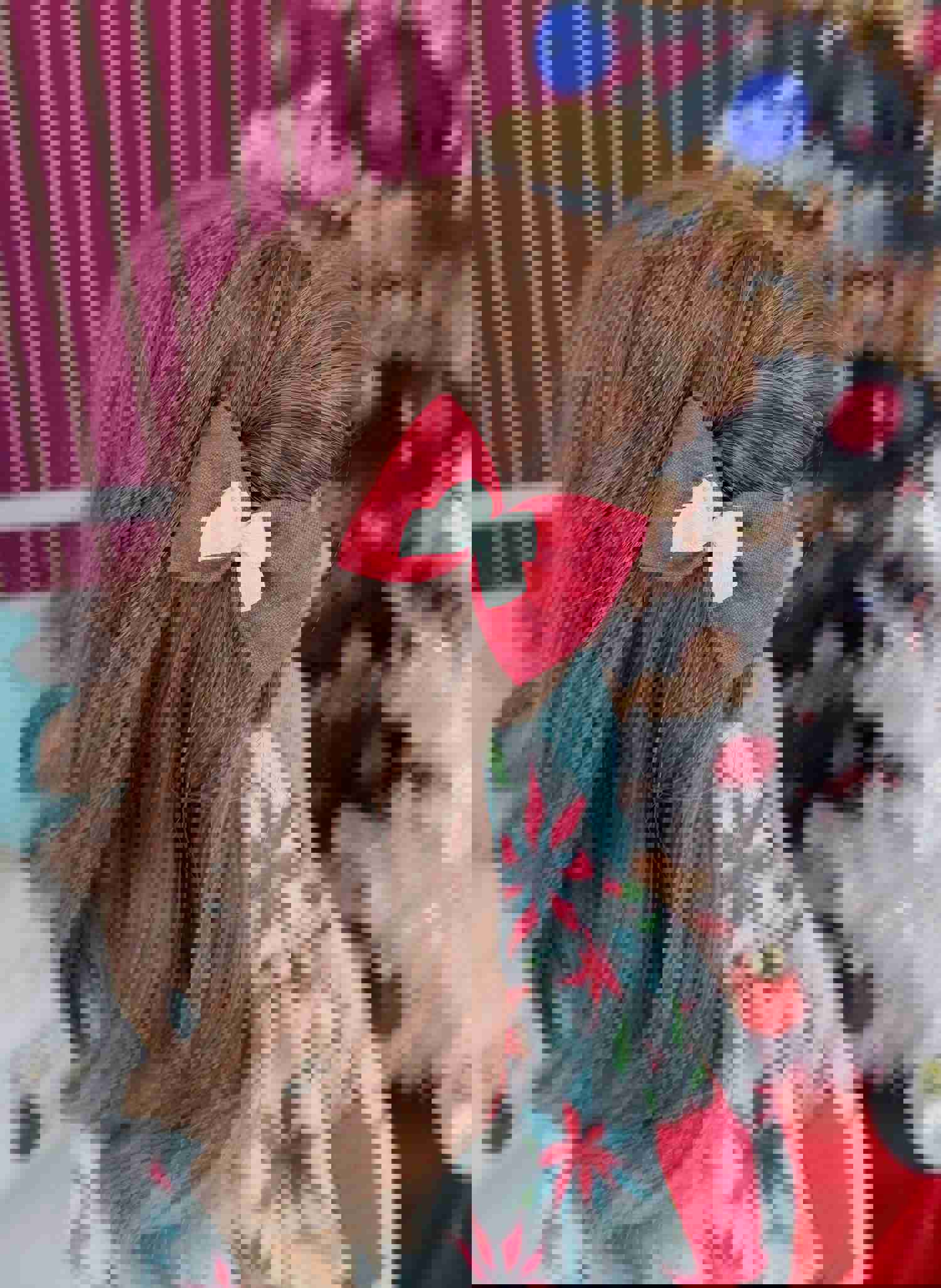 Mid Century Poinsettias Dress with Sweater & Boots for Ruby Red Fashion Friends Doll